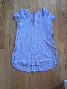 Lilac Purple Linen Cotton Tunic Top